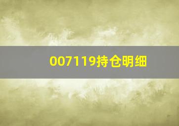 007119持仓明细