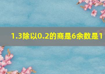 1.3除以0.2的商是6余数是1