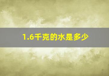 1.6千克的水是多少