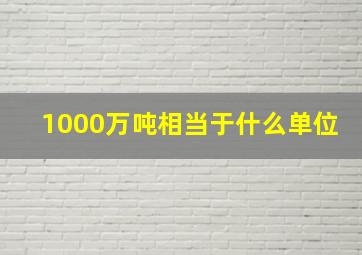 1000万吨相当于什么单位