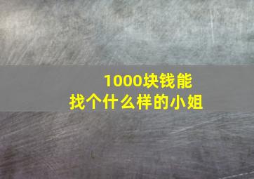 1000块钱能找个什么样的小姐