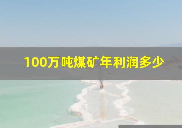 100万吨煤矿年利润多少