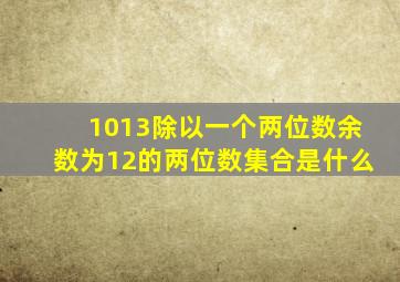 1013除以一个两位数余数为12的两位数集合是什么