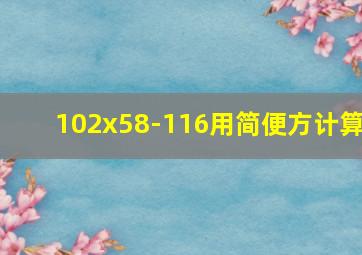 102x58-116用简便方计算