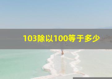 103除以100等于多少