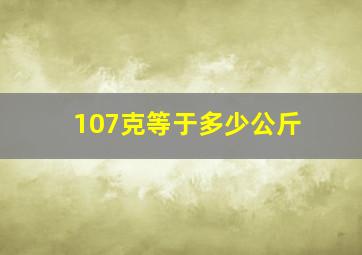 107克等于多少公斤