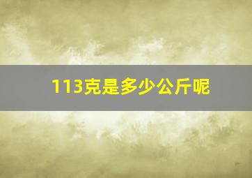 113克是多少公斤呢