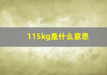 115kg是什么意思