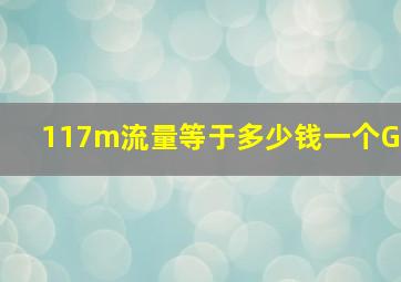 117m流量等于多少钱一个G