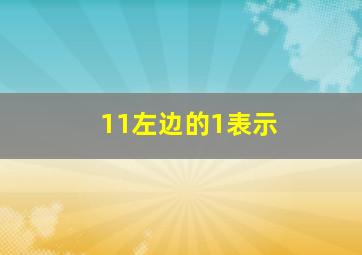 11左边的1表示