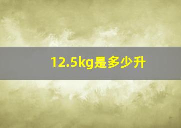 12.5kg是多少升