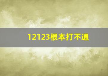 12123根本打不通