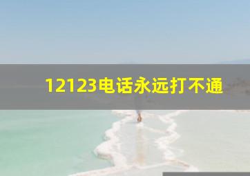 12123电话永远打不通