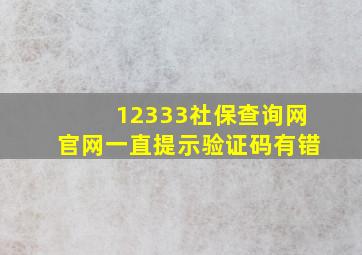 12333社保查询网官网一直提示验证码有错