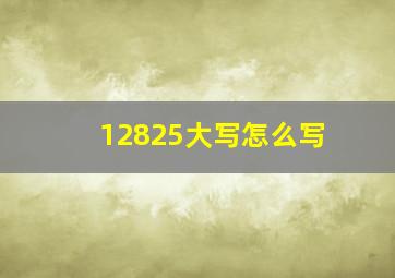 12825大写怎么写