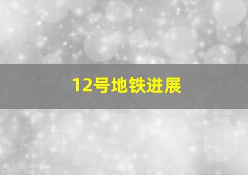 12号地铁进展