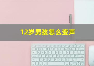 12岁男孩怎么变声