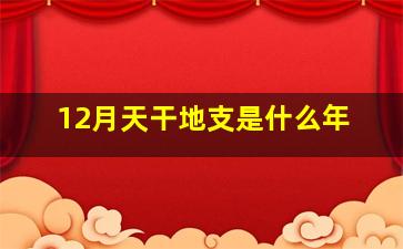 12月天干地支是什么年