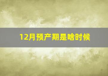 12月预产期是啥时候