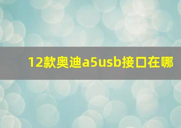 12款奥迪a5usb接口在哪