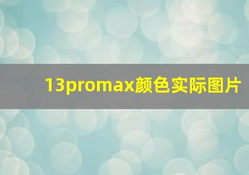 13promax颜色实际图片