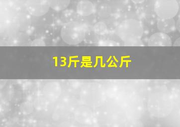 13斤是几公斤