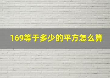 169等于多少的平方怎么算