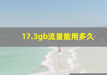 17.3gb流量能用多久