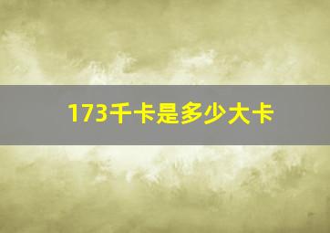 173千卡是多少大卡