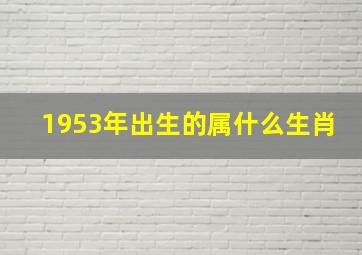 1953年出生的属什么生肖