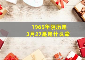 1965年阴历是3月27是是什么命