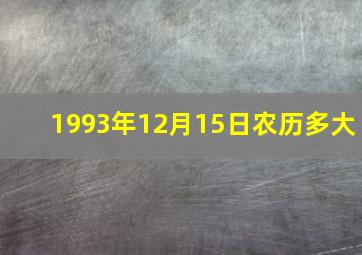 1993年12月15日农历多大