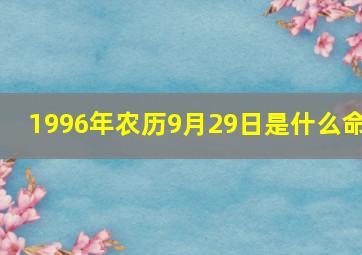 1996年农历9月29日是什么命