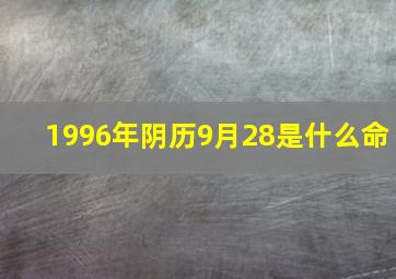 1996年阴历9月28是什么命