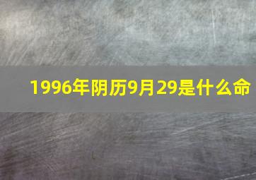 1996年阴历9月29是什么命