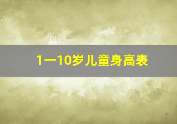 1一10岁儿童身高表