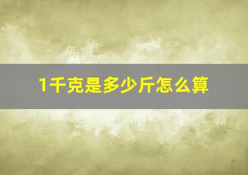 1千克是多少斤怎么算