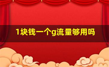 1块钱一个g流量够用吗