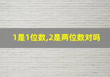 1是1位数,2是两位数对吗