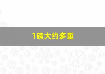 1磅大约多重