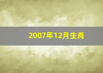 2007年12月生肖