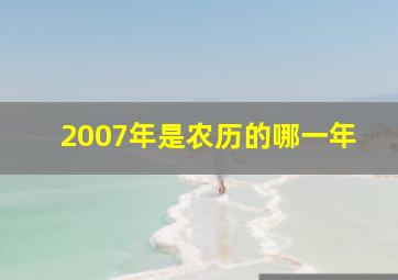 2007年是农历的哪一年