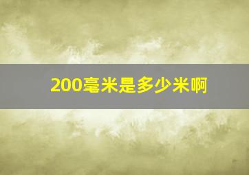 200毫米是多少米啊