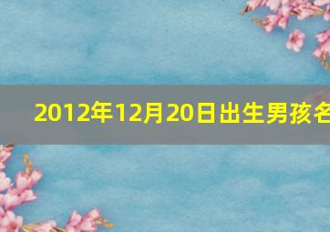 2012年12月20日出生男孩名