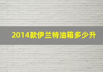 2014款伊兰特油箱多少升