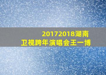 20172018湖南卫视跨年演唱会王一博