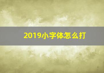 2019小字体怎么打