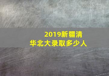 2019新疆清华北大录取多少人