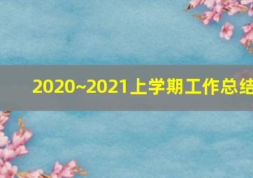 2020~2021上学期工作总结