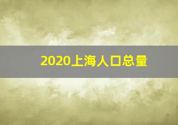 2020上海人口总量